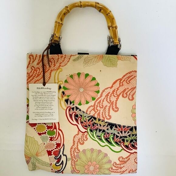 …Collectible MIKAN HANDBAG MADE FROM A VINTAGE KIMONO - Picture 1 of 13